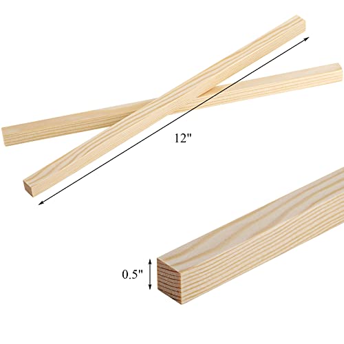 Elsjoy 50 Pack 1/2 x 12 Inch Square Wooden Dowel Rods, Unfinished Pine Wood Sticks for Woodcraft, DIY Project - Image 2