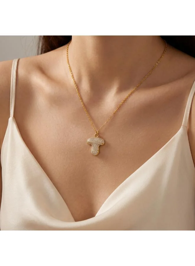 روفو Letter T Bubble Initial Necklace