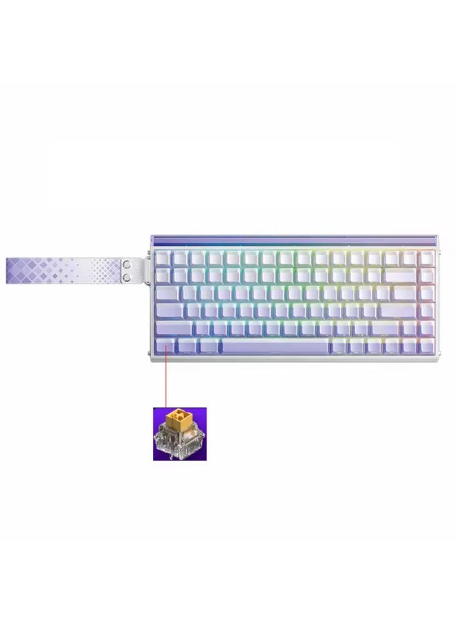 AULA لوحة مفاتيح الألعاب الميكانيكية السلكية HERO 84 HE مع إضاءة خلفية RGB بتنسيق إيقاع الموسيقى، مفتاح مغناطيسي Jade King، معدل استقصاء 8K، معدل مسح 128K، تصميم مدمج بـ 84 مفتاح لجهاز الكمبيوتر/اللابتوب - Image 1