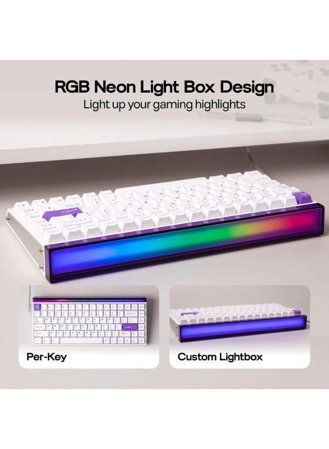 AULA لوحة مفاتيح الألعاب الميكانيكية السلكية HERO 84 HE مع إضاءة خلفية RGB بتنسيق إيقاع الموسيقى، مفتاح مغناطيسي Jade King، معدل استقصاء 8K، معدل مسح 128K، تصميم مدمج بـ 84 مفتاح لجهاز الكمبيوتر/اللابتوب - Image 5