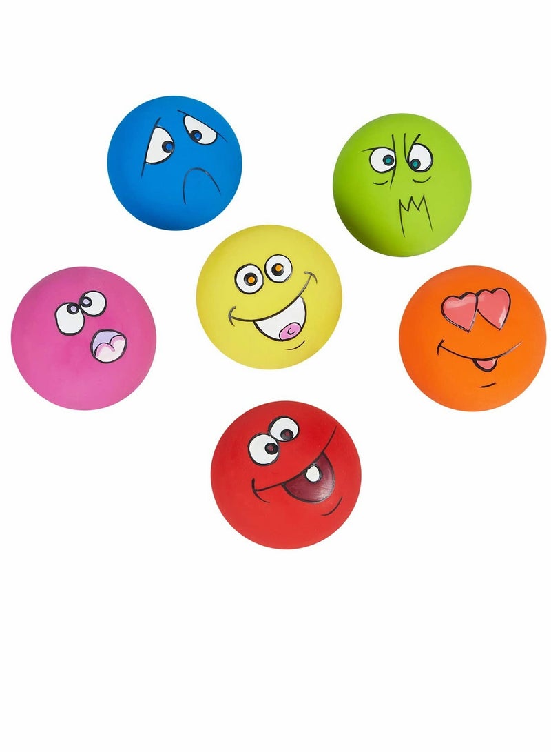 KASTWAVE Dog Toy, Squeaky Dog Toys, Funny Face Chewing, Latex Rubber, Soft Fetch Play Interactive Dog Balls, for Puppy Small Medium Pet Dog (6PCS)  - Image 1