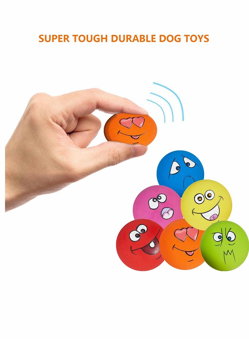 KASTWAVE Dog Toy, Squeaky Dog Toys, Funny Face Chewing, Latex Rubber, Soft Fetch Play Interactive Dog Balls, for Puppy Small Medium Pet Dog (6PCS)  - Image 3