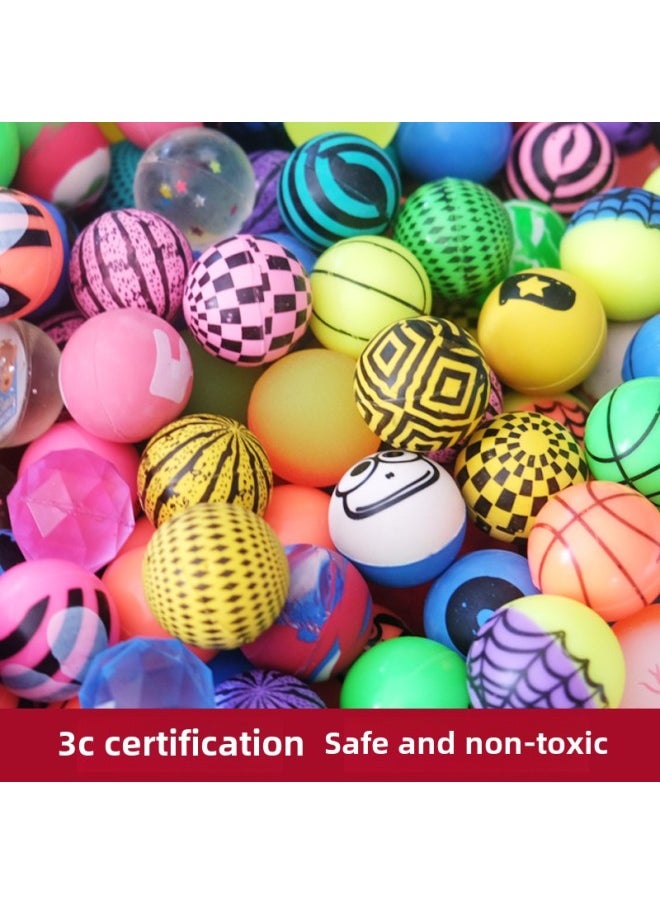 No. 30 Mixed Rubber Elastic Ball One Yuan Twist Machine Available Bouncing Ball Children's Toy Jumping Ball No. 32 New-Color:100 Pieces Of 30 Paper Card Balls (snack Style) (diameter 27mm)