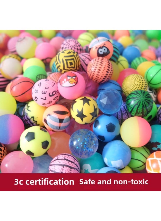No. 30 Mixed Rubber Elastic Ball One Yuan Twist Machine Available Bouncing Ball Children's Toy Jumping Ball No. 32 New-Color:100 Pieces Of 30 Paper Card Balls (snack Style) (diameter 27mm)