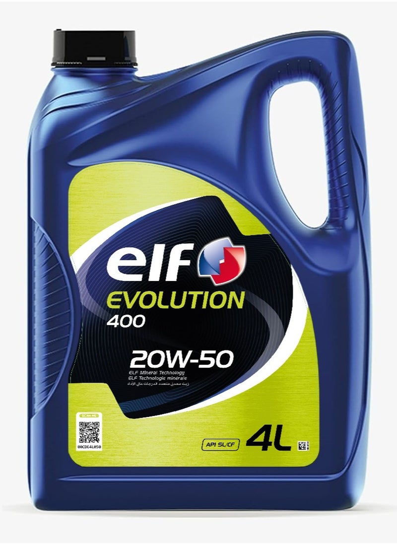 elf - ELF EVOLUTION 400 20W-50 - 4 Liters - Image 1