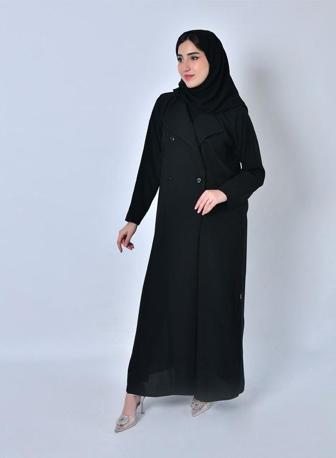 عبايات حوراء عبايه سوداء رسميه متعدده في طرق الاغلاق بطريقة ابداعيه