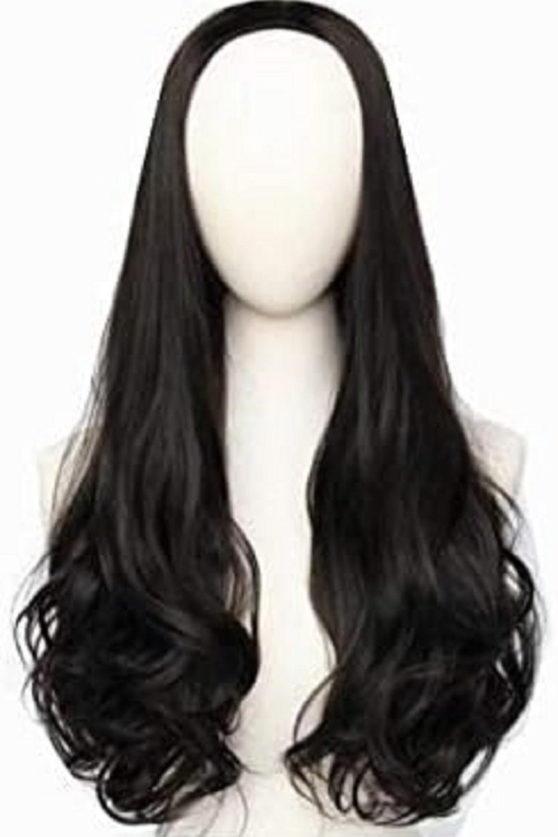 اي سي اي اف باروكة شعر مستعار طويلة ومموجة رائعة من ECIF Fashion للسيدات باللون الأسود B5027-4 - Image 2