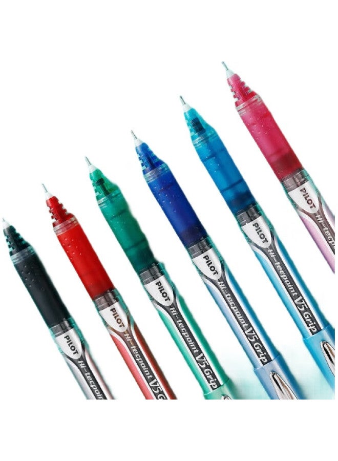 Pilot V5 Small Silver Tube Gel Pen, Exam Pen, Signature Pen, Office Pen, Bxgpn-V5, Black, 0.5Mm, 12-Pack - Image 2