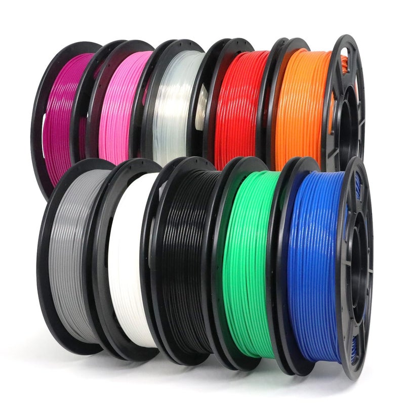 YOUSU PLA Plus Filament 1.75mm Bundle 10x250g, 10 Pack 2.5KG PLA+ Sample 3D Printer Filament, 3D Printing Multi Pack Filament Dimensional Accuracy +/- 0.02mm - Image 1