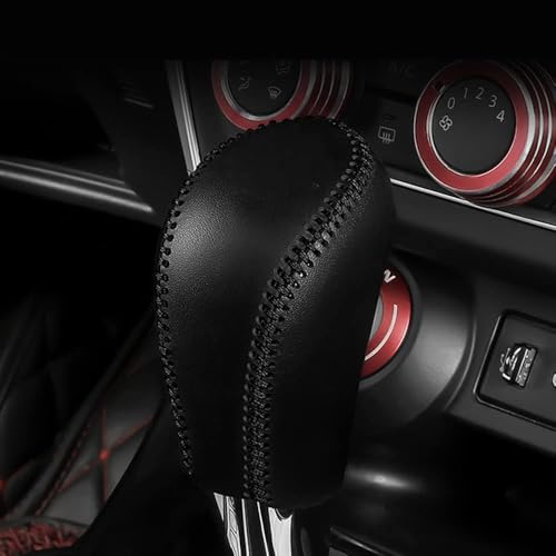 XITER with Rogue Logo Automatic Gear Shift Knob Cover Leather Boots Shift Lever Protector Trim for Nissan Rogue 2014 2015 2016 Interior AccessoriesBlack Stitches - Image 1