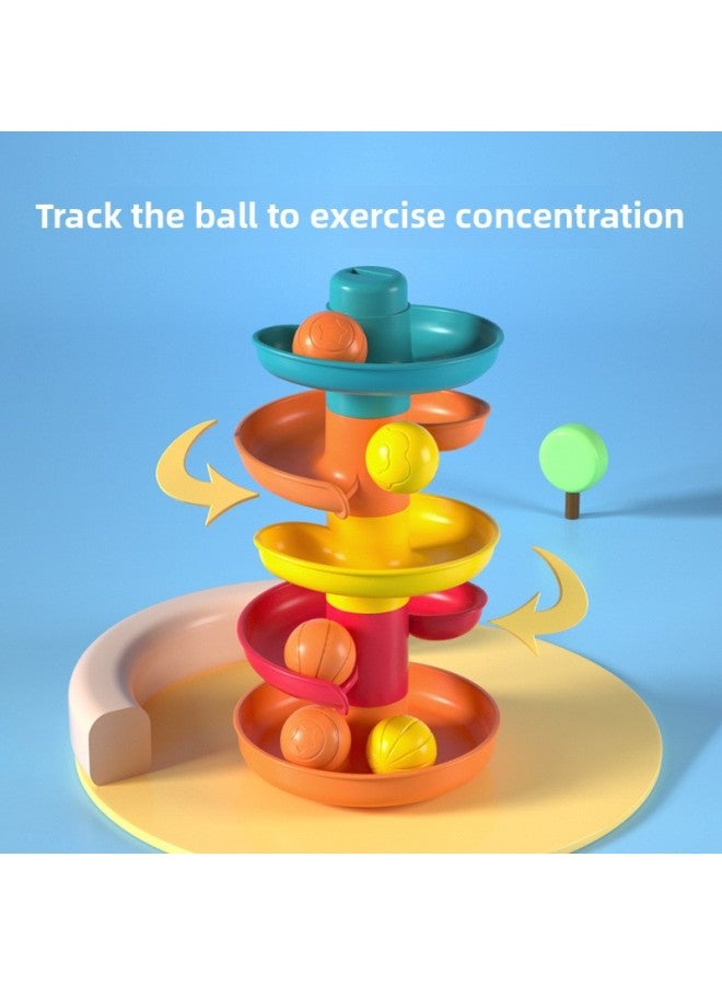 Baby Toys For More Than 6 Months Puzzle Early Education 977 981 1-year-old Baby 8 Shooting Track Ball Turn Music-Color:[Eight Layers] Turnaround Music (6 Balls) + Tumbler + Beaded Hand Drum - Image 3