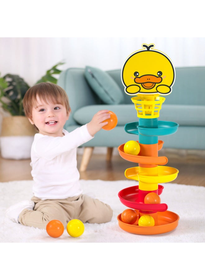 Baby Toys For More Than 6 Months Puzzle Early Education 977 981 1-year-old Baby 8 Shooting Track Ball Turn Music-Color:[Eight Layers] Turnaround Music (6 Balls) + Tumbler + Beaded Hand Drum - Image 5