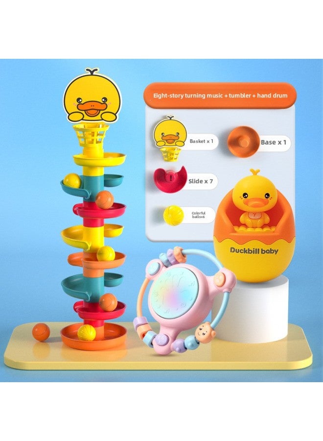 Baby Toys For More Than 6 Months Puzzle Early Education 977 981 1-year-old Baby 8 Shooting Track Ball Turn Music-Color:[Eight Layers] Turnaround Music (6 Balls) + Tumbler + Beaded Hand Drum - Image 1