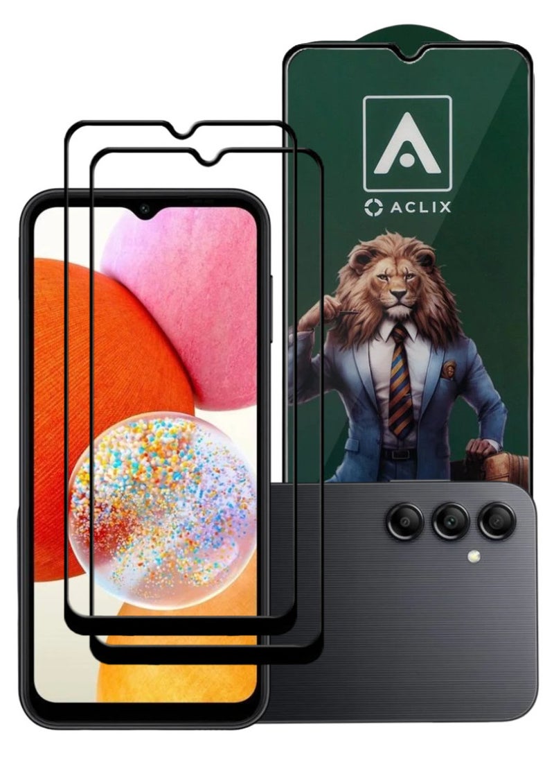 ACLIX 2 Pieces Antistatic ESD Dustproof Premium Quality High Definition Tempered Glass Screen Protector Designed For Samsung Galaxy A14 - Image 1