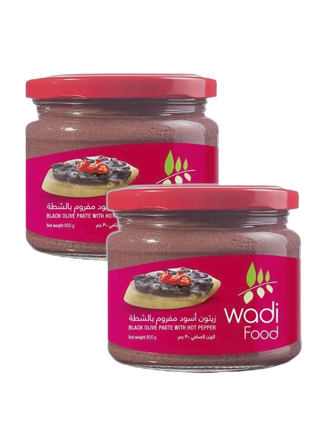 وادي فوود معجون زيتون أسود مع فلفل حار 300 جرام (عبوة من قطعتين) - Image 1