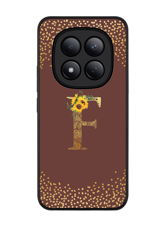 Stylizedd For Xiaomi Redmi Note 15 Pro 4G Case,Slim fit Camera Protection, Shockproof Thin Phone cover  - Custom Floral Monogram - F  (Brown ) - Image 1