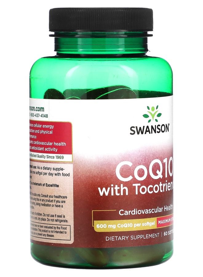 SWANSON CoQ10 with Tocotrienols 600 mg 60 Softgels - Image 2