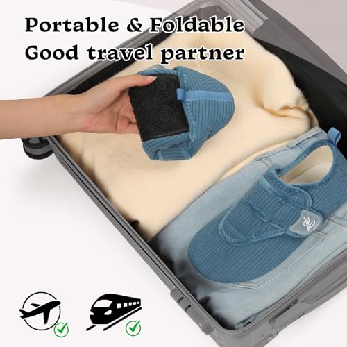 LeIsfIt House Slippers for Women Men Soft Barefoot House Shoes Slip on Non-slip Slipper Socks with Rubber Sole Cozy Comfy for Home Bedroom Travel Yoga Cyan 8-9 Women/6.5-7.5 Men - Image 5