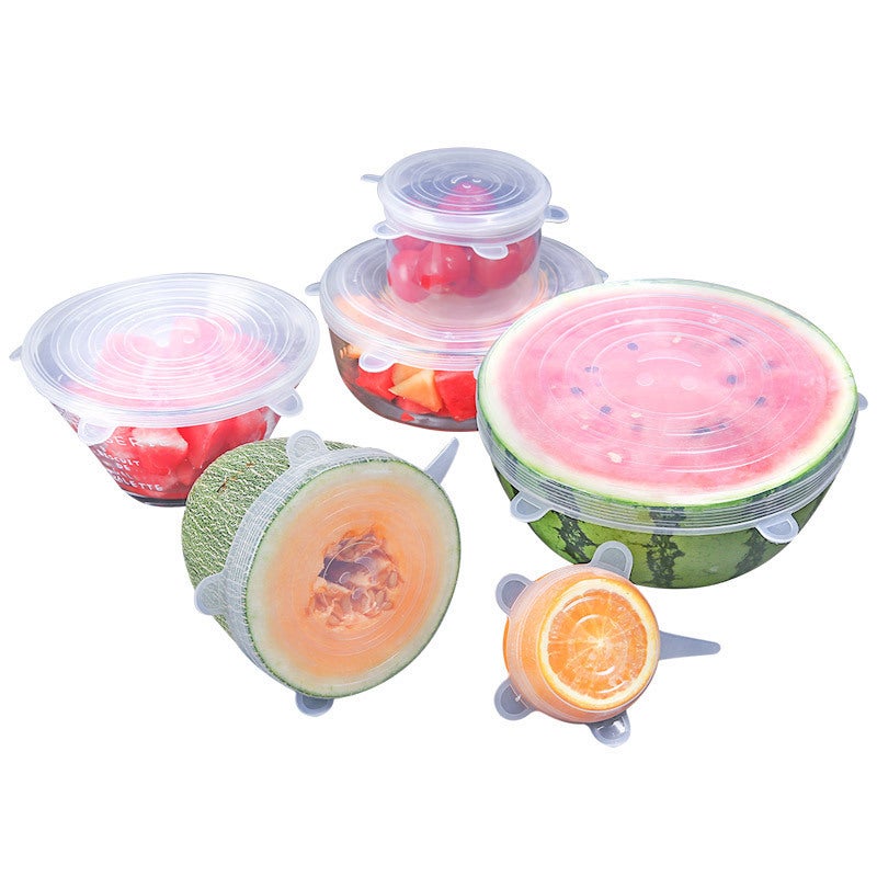 Six-Piece Set Silicone Fresh-Keeping Cover Stretch Bowl Cover Dustproof Silicone Fresh-Keeping Cover Smiley Face Sealing Cover Fresh-Keeping Film - Image 3