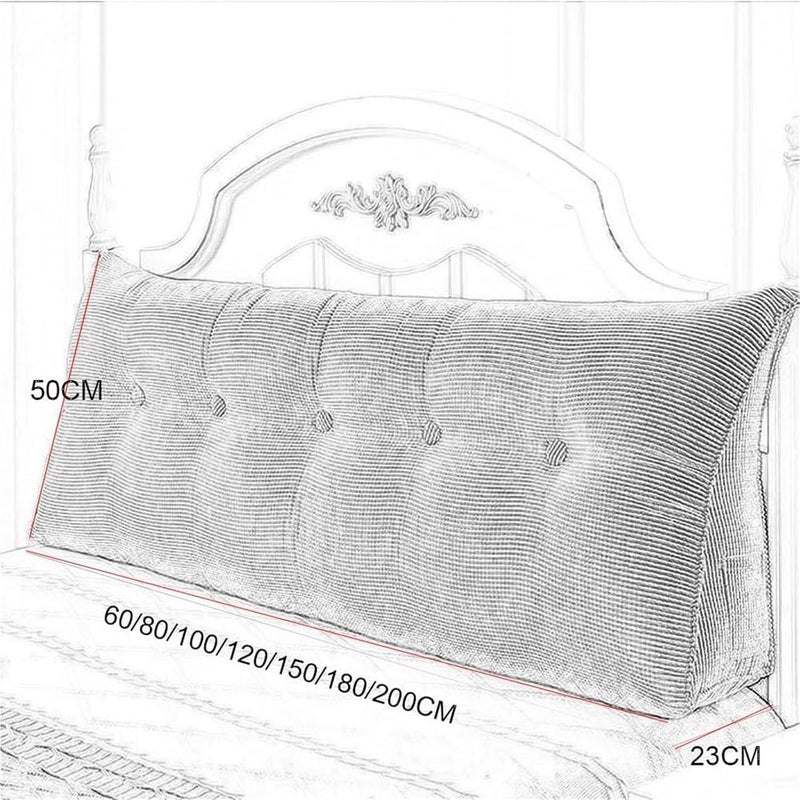 Triangular Headboard Pillow,Large Headboard Pillow Headboard Triangular Rest Reading Pillow, Lumbar Support Cushion, Waist Backrest, Soft Sofa Daybed Positioning Bolster,C,200x50x20(G,120x50x20cm) - Image 3