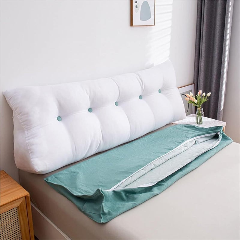 Triangular Headboard Pillow,Large Headboard Pillow Headboard Triangular Rest Reading Pillow, Lumbar Support Cushion, Waist Backrest, Soft Sofa Daybed Positioning Bolster,C,200x50x20(G,120x50x20cm) - Image 2