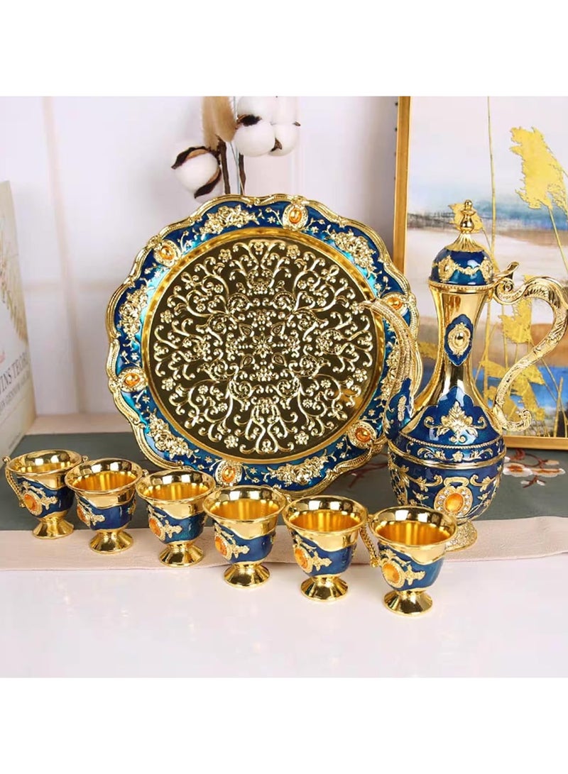 general Tea Set, Vintage Coffee Pot Set with 6 Coffee Cups and Tea Tray for Family Wedding Favours Tea Party - Image 3