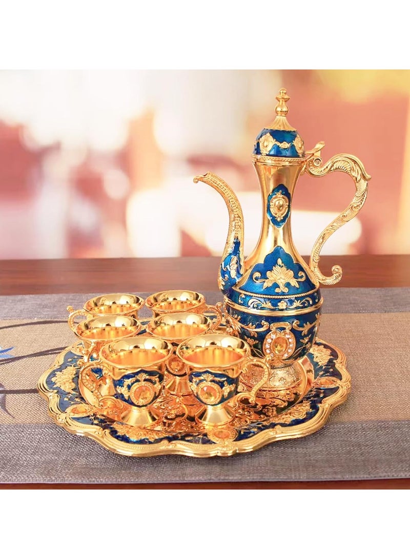 general Tea Set, Vintage Coffee Pot Set with 6 Coffee Cups and Tea Tray for Family Wedding Favours Tea Party - Image 5