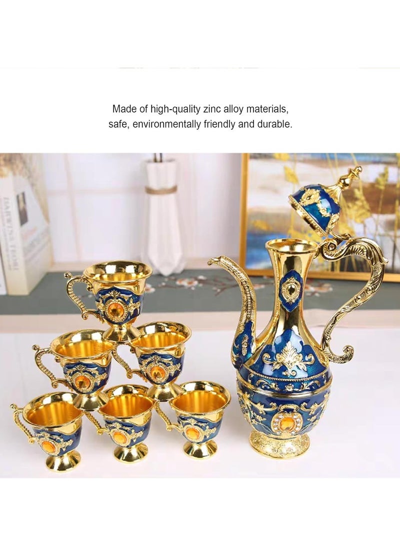 general Tea Set, Vintage Coffee Pot Set with 6 Coffee Cups and Tea Tray for Family Wedding Favours Tea Party - Image 4