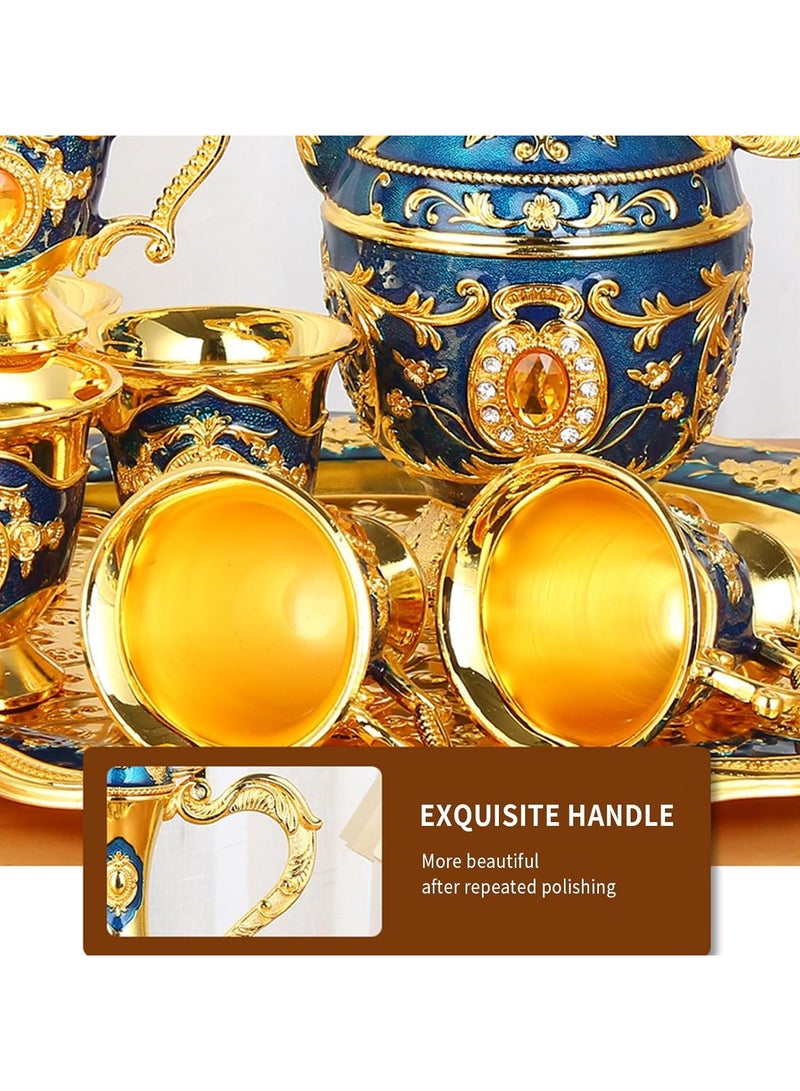 general Tea Set, Vintage Coffee Pot Set with 6 Coffee Cups and Tea Tray for Family Wedding Favours Tea Party - Image 2