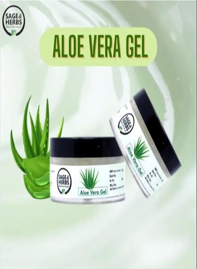 Sage & Herbs 100% Organic Aloe Vera Gel |For Face & Hair | Hydrating, Moisturizing, Soothing Skin | Multipurpose Gel | Reduce Acne, Dandruff | Treats Sunburn (50g) - Image 2