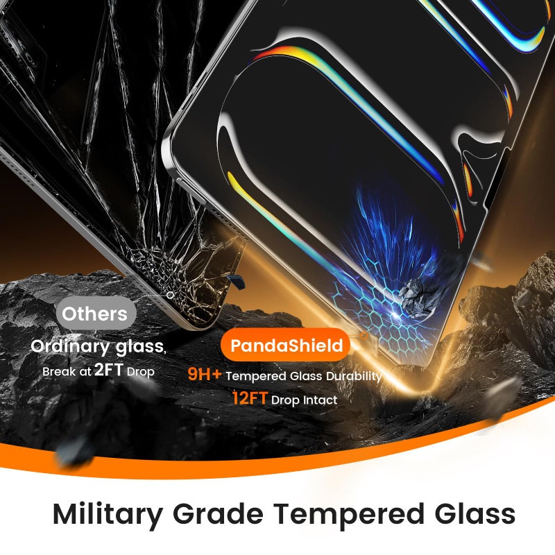 PandaShield 2 Pack Screen Protector for iPad Pro 13 inch (2025/2024 M5/M4) - 9H+ Tempered Glass, Apple Pencil Compatible, Easy-Install Box Included, Bubble-Free, HD Clarity & Scratch Resistant - Image 4