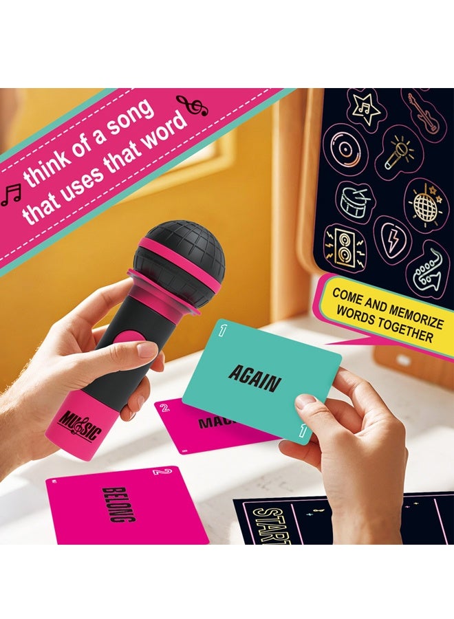 Grab The Mic Family Karaoke Card Game - Hilarious Party Game for 8+ Year Olds, 2-10 Players - 250 Lyrics on 125 Cards with Funny Challenges, 'Bad Singer' Bonuses - Perfect for Game Nights, Birthday Parties, Family Reunions & Kids Gifts - Image 3