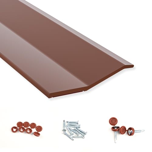 Elvone Garage Door Seal Top and Sides, 40 FT Universal TPE Weather Stripping Garage Door Trim Seal Weatherproofing Garage Door Seals with Nails and Lids in Brown - Image 1