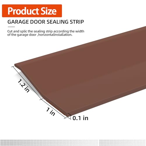 Elvone Garage Door Seal Top and Sides, 40 FT Universal TPE Weather Stripping Garage Door Trim Seal Weatherproofing Garage Door Seals with Nails and Lids in Brown - Image 2