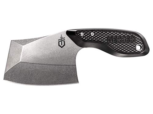 Gerber Gear TRI-Tip Mini Cleaver Fixed Blade Camping Knife with Molle Sheath for Survival and Bushcrafting, Black - Image 1