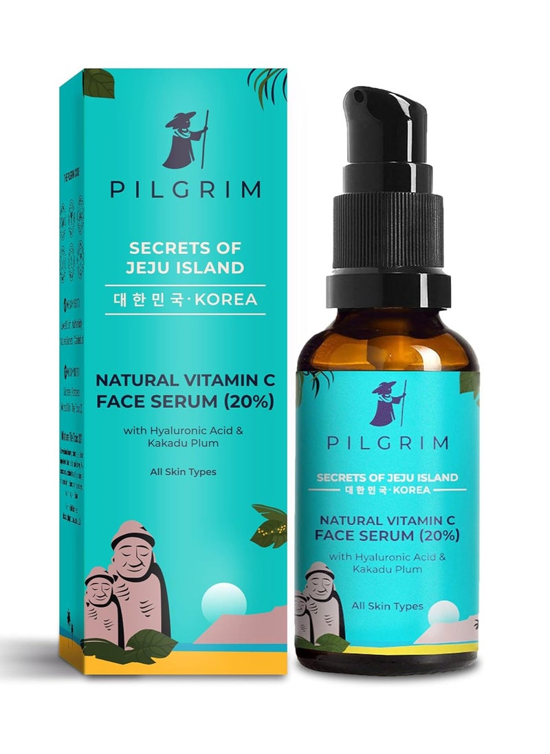 PILGRIM - Pilgrim 20% Vitamin C Face Serum With Hyaluronic Acid & Kakadu Plum For Glowing Skin For Unisex Of Dry Skin, Oily Skin & Combination Skin, Korean Skin Care, 30ml - Image 1