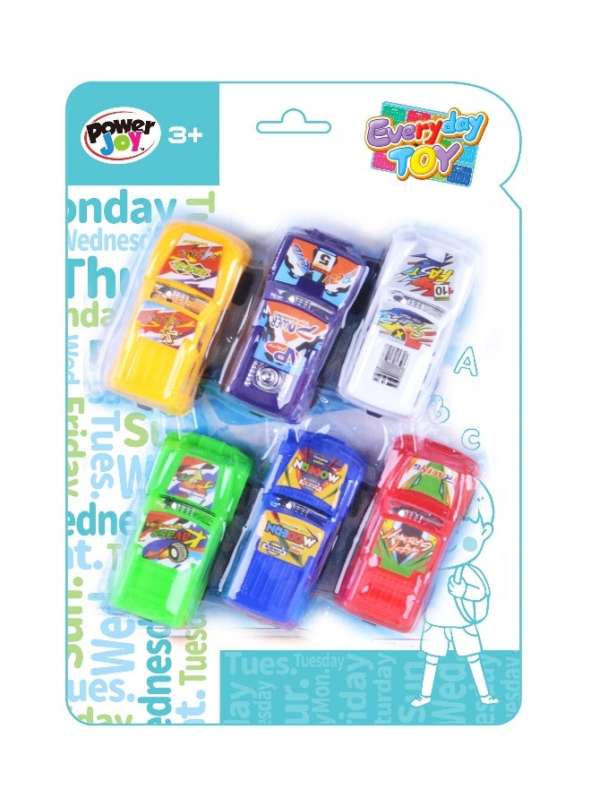 Power Joy Everyday Toy Pull Back Racing Cars, Assorted 1 Piece (Style & Color May Vary) Each Sold Separately - Image 1