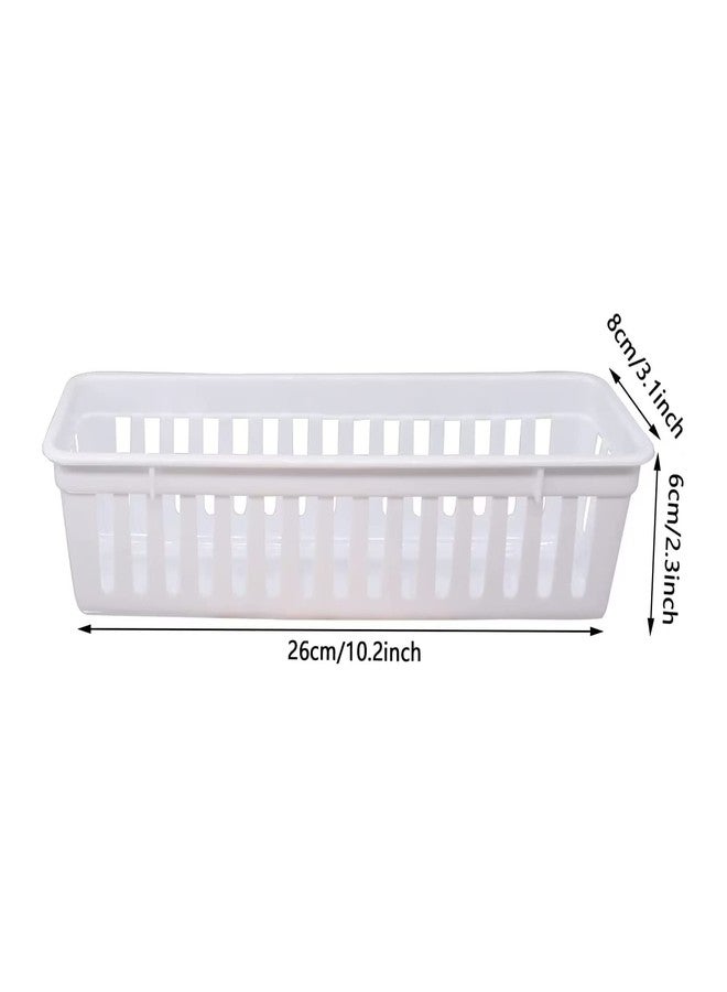 FEOOWV Classroom Pencil or Rubber Organizer Basket Trays, Office Supply Baskets Organization Trays for Home School Classroom Office 12 Pack (White) - Image 2