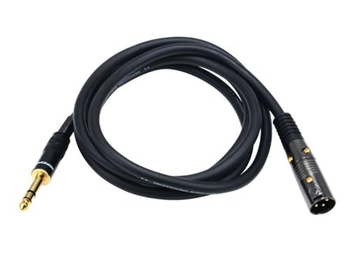 Monoprice XLR Male to 14Inch TRS Male Cable Gold Plated High Fidelity and Eliminate Noise in the Recording Studio and On Stage 16AWG 6 Feet Black 6Ft - Image 3