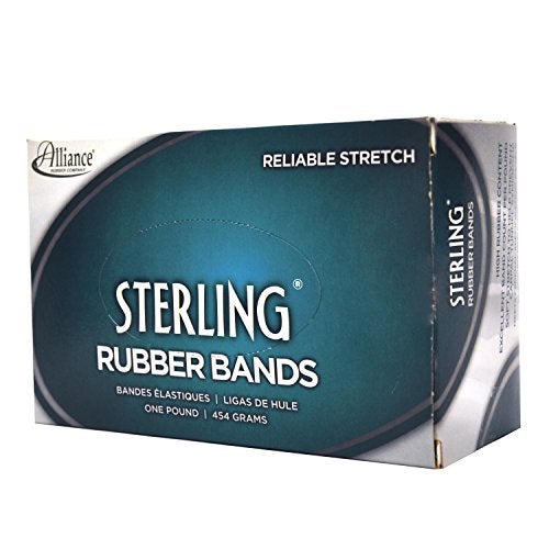 Alliance Rubber 24945 Sterling Rubber Bands Size #94, 1 lb Box Contains Approx. 140 Bands (3 1/2" x 3/4", Natural Crepe),Beige - Image 3