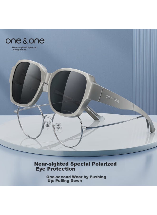 One&one Foldable Sungl Clip-on Polarized Uv Protection Sungl For Women, Can Be Used With Prescription Gl, Back-to - Image 2
