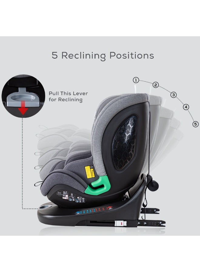 Teknum Evolve Prime iSize Car Seat with Isofix - Grey - Image 5