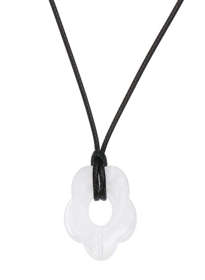 PATIKIL Flower Charms, Acrylic Flower Pendant Necklace Adjustable Chokers String Cord Fashion Accessories for Women Jewelry Decoration, White - Image 1