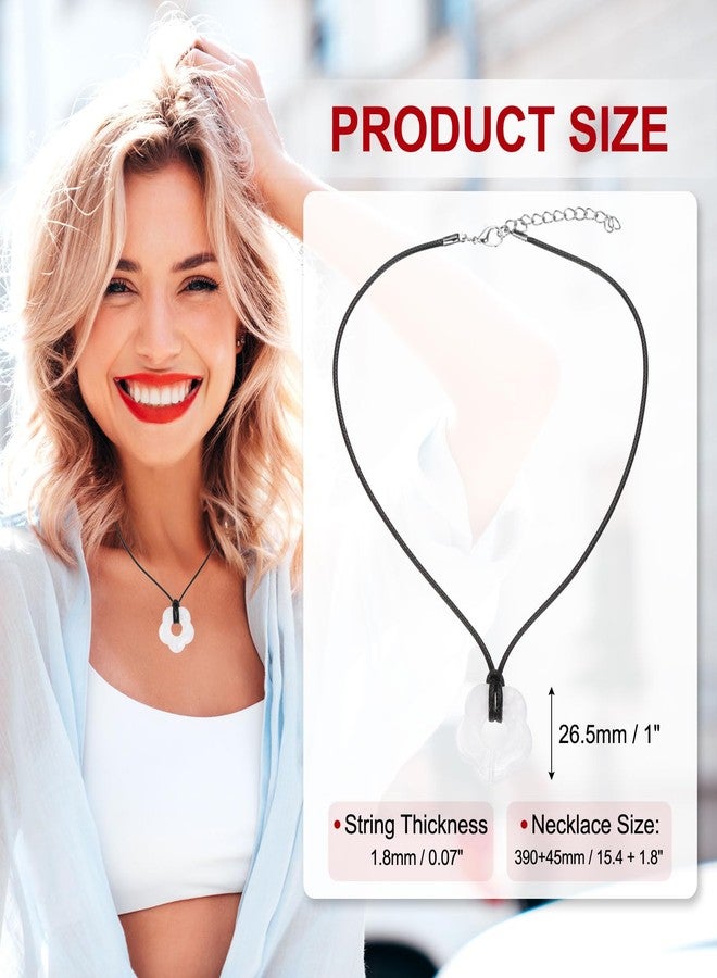 PATIKIL Flower Charms, Acrylic Flower Pendant Necklace Adjustable Chokers String Cord Fashion Accessories for Women Jewelry Decoration, White - Image 2