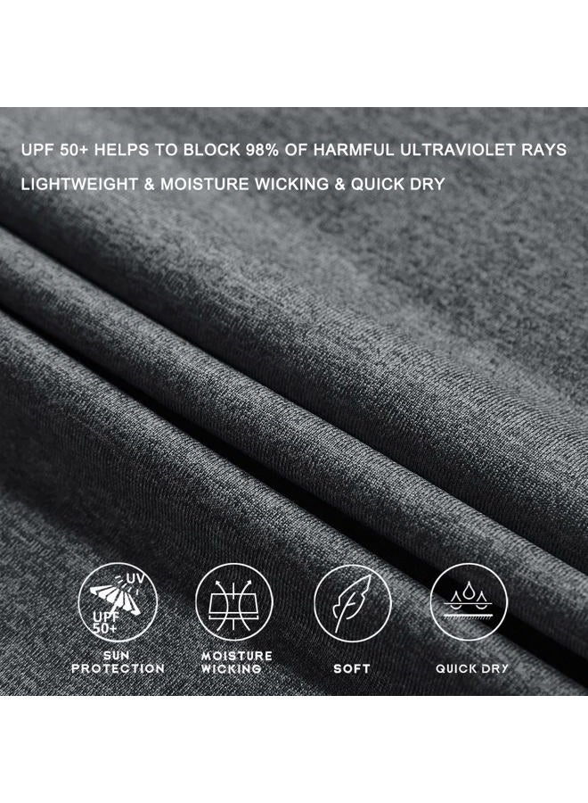 Willit Men's Sun Shirts UPF 50+ Rash Guard Long Sleeve Sun Protection Hoodie SPF UV Fishing Lightweight Athletic Running, Heather Deep Gray, XL - Image 4