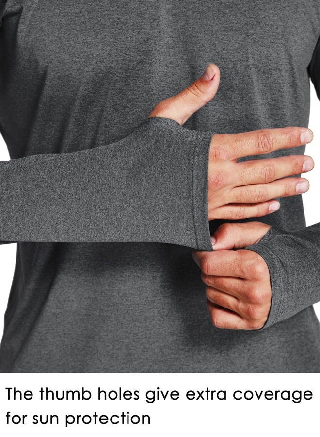 Willit Men's Sun Shirts UPF 50+ Rash Guard Long Sleeve Sun Protection Hoodie SPF UV Fishing Lightweight Athletic Running, Heather Deep Gray, XL - Image 5