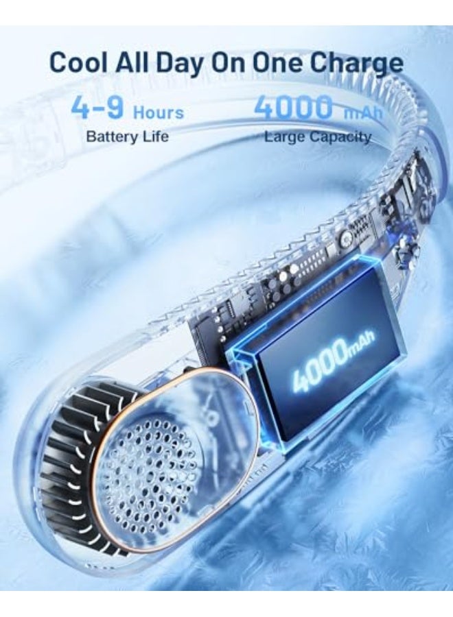 NIBEMINENT Portable Neck Fan 360° Cooling Bladeless Personal Fan | No Hair Twisting - 4000mAh USB Rechargeable Wearable Fan for Travel, Birthday Gifts for Men, Women, Mom, and Dad - Image 5