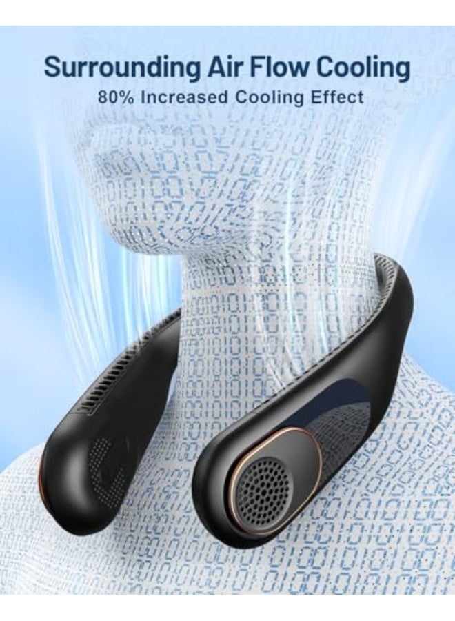 NIBEMINENT Portable Neck Fan 360° Cooling Bladeless Personal Fan | No Hair Twisting - 4000mAh USB Rechargeable Wearable Fan for Travel, Birthday Gifts for Men, Women, Mom, and Dad - Image 3