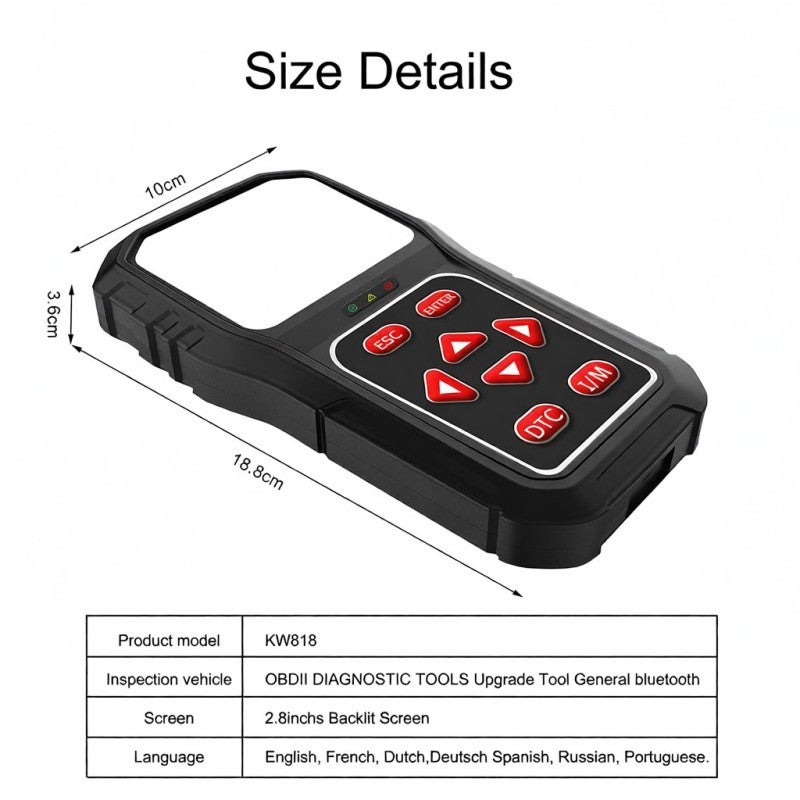 Konnwei New KONNWEI KW818 Universal Car OBDII Scanner Tool Auto Code Reader KW808 KW820 Upgraded Version Bluetooth Upgrade Support Online Compatible with all 1996 and newer vehicles - Image 4