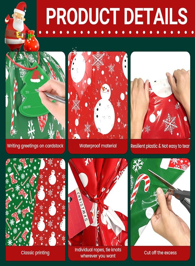 TranquilBliss Large Christmas Gift Bags 2 Oversized Bags 60”x72” with Tag & Tie for Presents Christmas, Jumbo Large Size Plastic Gift Bags for Huge Gifts Presents Wrapping Bicycle Bike,Heavy Duty Bags - Image 3